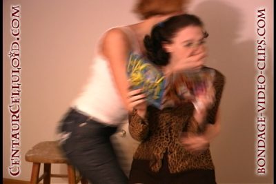 Alternative view of Tabitha Katz Handgagged, Tied Up Barefoot & Stripped Topless (SD - 6:17 min)