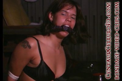 Half-Asian Leah Iron Bound and Knotted Cleave-Gagged In Her Bikini at the Hot Tub