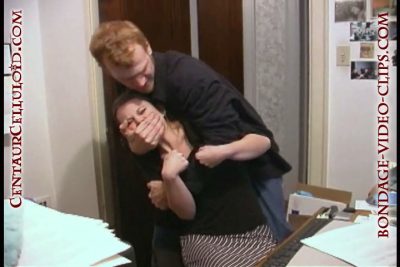 Alternative view of Student Researcher Miranda Capulet Handgagged, Tape Gagged & Strictly Hogtied by Professor! (7:00 Min)