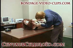Alternative view of Natasha Flade Hogtied on Desk in Bra & Panties in REAL Office! (3 min)