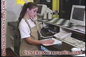19 Year Old Audra Tied-Up, Cleave Gagged, in Real Pizza Joint Bondage