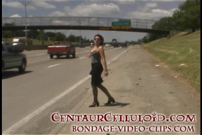 Alternative view of Hitchhiker Veronica Chloroformed for Hogtied Ride by Celeste, Both Tied Topless in Panties & Tapegagged! (13 min)