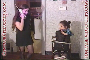 1998 VHS Movie Footage! Celeste St. Germain Abducted & Chair Tied in Stockings! (7:30 min)