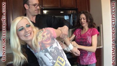 Alternative view of Beautiful Narc Danielle Trixie Barefoot Hogtied with Her Captor Natasha Flade (FULL HD - 13:30 min)