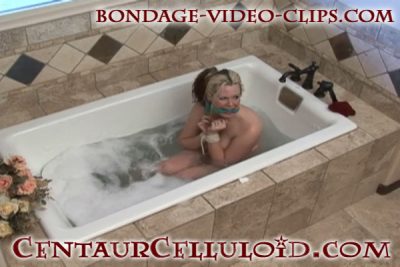 Nude Captive Kordelia Devonshire Tied Up & Gagged for Bondage Bubble Bath
