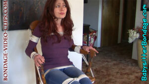 Hot MILF Natasha Flade Chairtied Barefoot & Cleave Gagged by Son