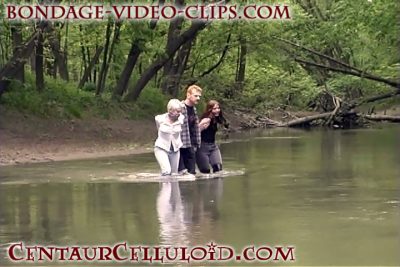 1991999 VHS Feature Footage! Capulet & Celeste St. Germain Marched Across a River Bound & Gagged, Tied to Trees & Stripped!