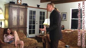 Alternative view of Rebellious Wife Natasha Flade Hogtied Barefoot in Shorts & Tapegagged for Refusing to Wear Dress! (FULL HD - 20 min))