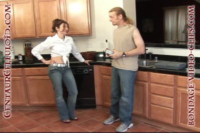 Natasha Flade Duct Taped by the Plumber for Bitching!