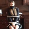 Secretary Star Nine Chair Tied & OTM Gagged in Emergency Babysitter Job