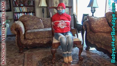 Mom Natasha Flade Chair-Tied in Boots, Sock Gagged & Super Tapegagged by Her Son!
