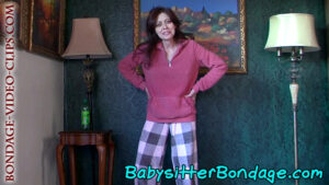 Alternative view of Mom Natasha Flade Tied-Up Barefoot In Pajamas for Son's Escape Challenge Game (FULL HD - 10 min)
