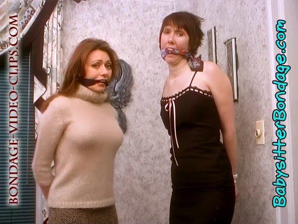 Tying Your Sexy Tutor Natasha & Hot Mom Dahlia Back-to-Back in Pantyhose for Acing Test! (720p -15 min) - Image 6