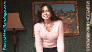 Alternative view of Mom & Secretary Natasha Flade Plays Hostage Game in Sweater and Pantyhose, but You Won't Untie Her! (FULL HD – 10:30 min)