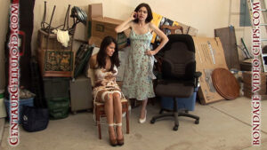 Alternative view of Julia Faire Kidnapped by Natasha, then Shit Goes Awry! Both Chairtied Topless in Dresses & Heels by Greedy Partner! (FULL HD - 13:11 min)