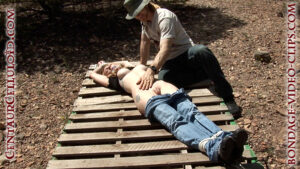 Chloe Night Carried Tied-Up Into the Wilderness, Bound Naked to Pallet, Gagged & Groped