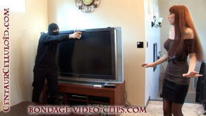 Alternative view of Redhead Natalie Minx Held Up, Hogtied in Heels & Pantyhose, Molested by Burglar in Home Invasion! (FULL HD - 11:45 min)