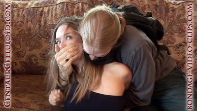 Alternative view of Sexy Star Nine Handgagged, Hogtied in Dress & Pantyhose, Groped for Hopping Away! (FULL HD - 12:40 min)