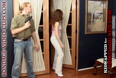 Alternative view of Natasha Flade Victim of Road Rage Bondage Blowjob at Gunpoint, Chairtied Topless in Heels! (14:30 min)