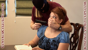 Alternative view of NEW MODEL! NEW FOOTAGE! Nakita Handgagged by Intruder & Chairtied for Ransom! Thick Girl Bondage! (FULL HD - 12 min.)
