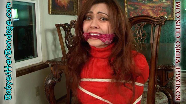 Office Mom Natasha Flade Chairtied in Sweater Bondage for Ransom! Must Get Loose Since No Loot Arrived! (FULL HD - 8:09 min) - Image 5