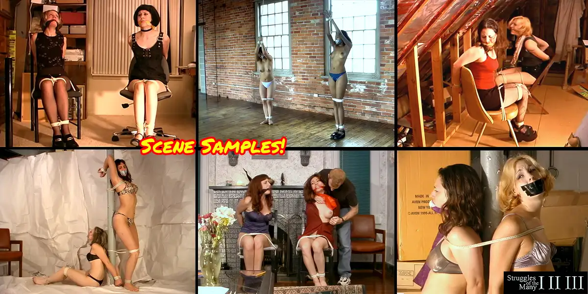 Struggles of the Many THREE DVD Set - 36 Scenes! 2 or More Damsels in Every Scene! 3 Vintage Bondage Movies! (3 HARD COPY DVDs - 3 ½ Hours!) - Image 2